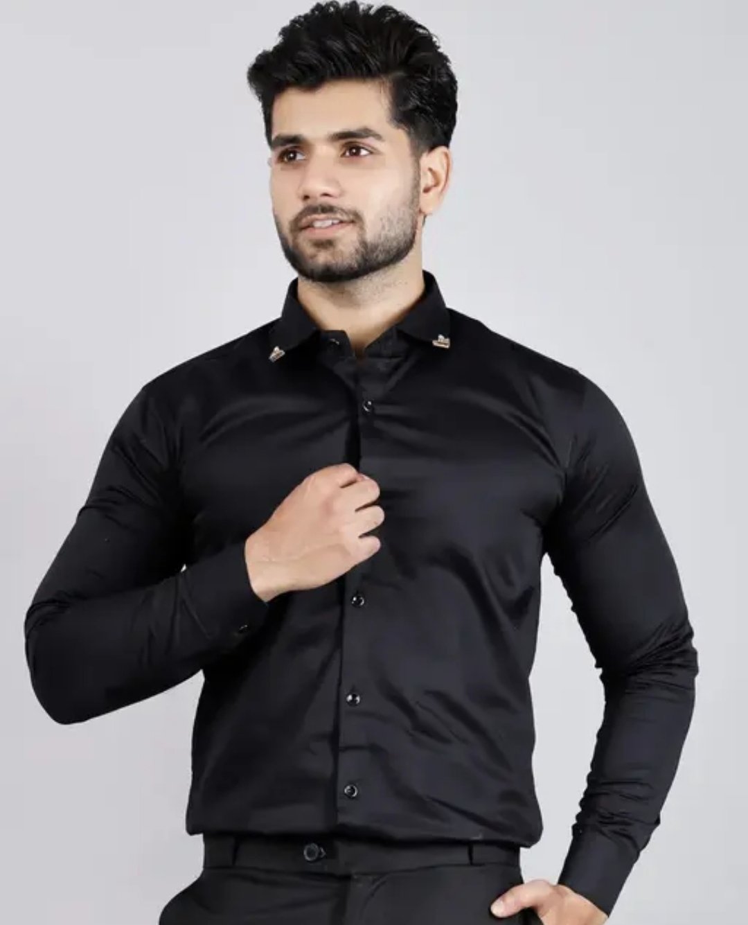 Men's spread collar satin party wear shirts - Image 17
