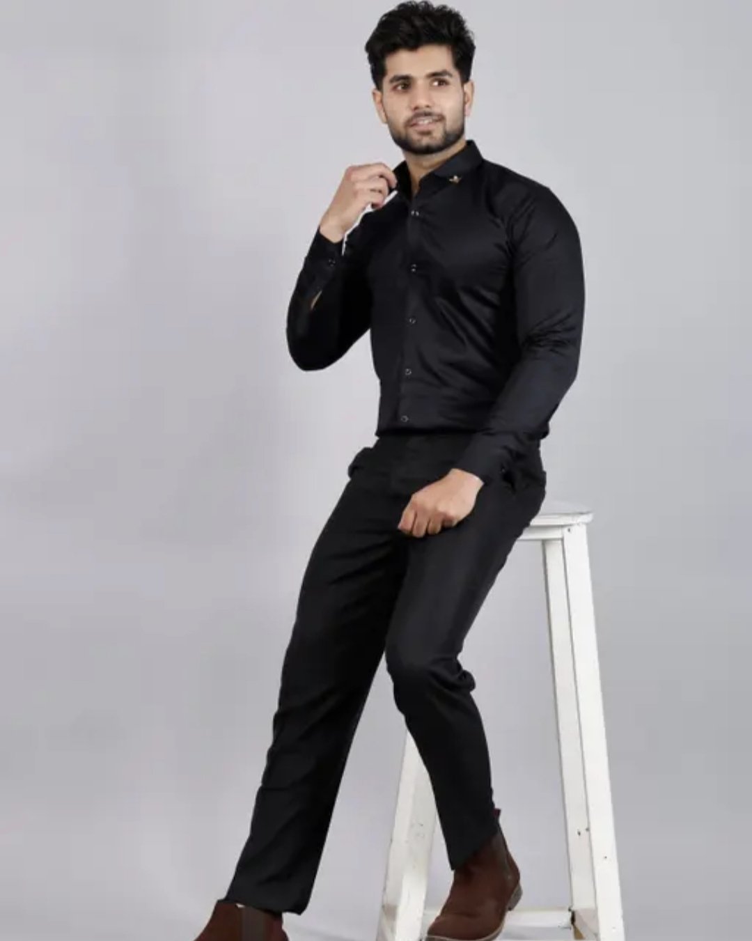 Men's spread collar satin party wear shirts - Image 23