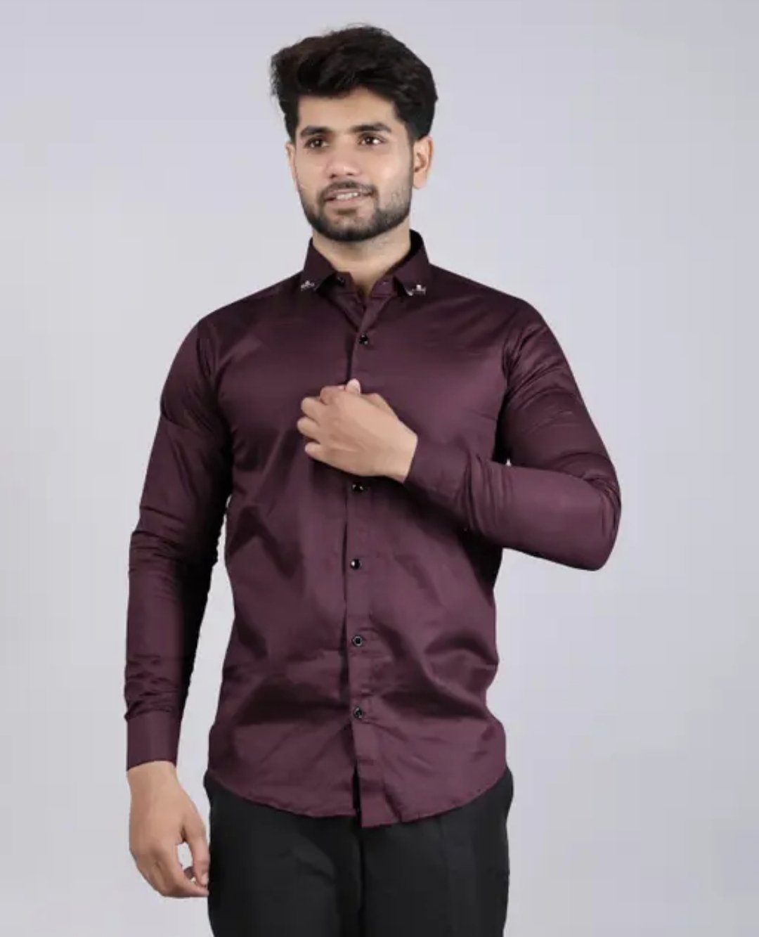 Men's spread collar satin party wear shirts - Image 25