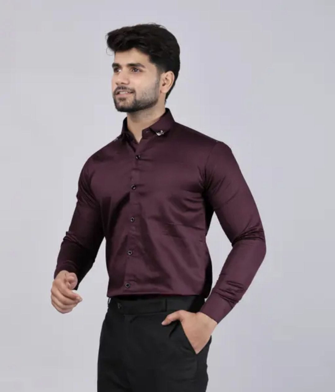Men's spread collar satin party wear shirts - Image 31