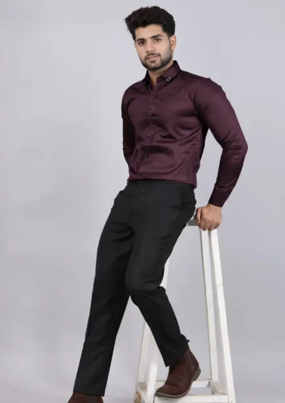 Men's spread collar satin party wear shirts - Image 20