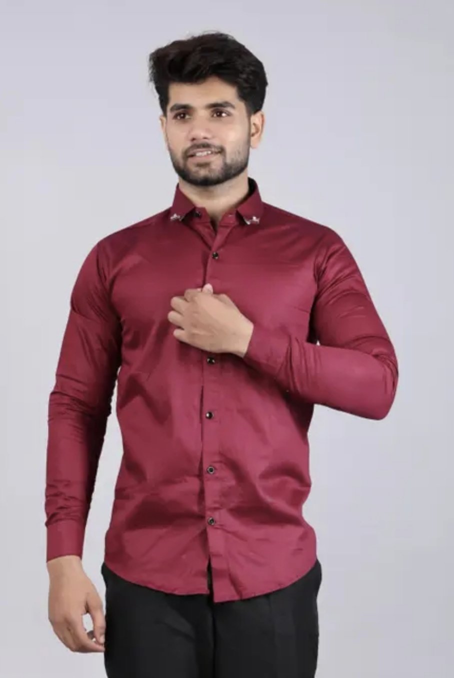 Men's spread collar satin party wear shirts - Image 5
