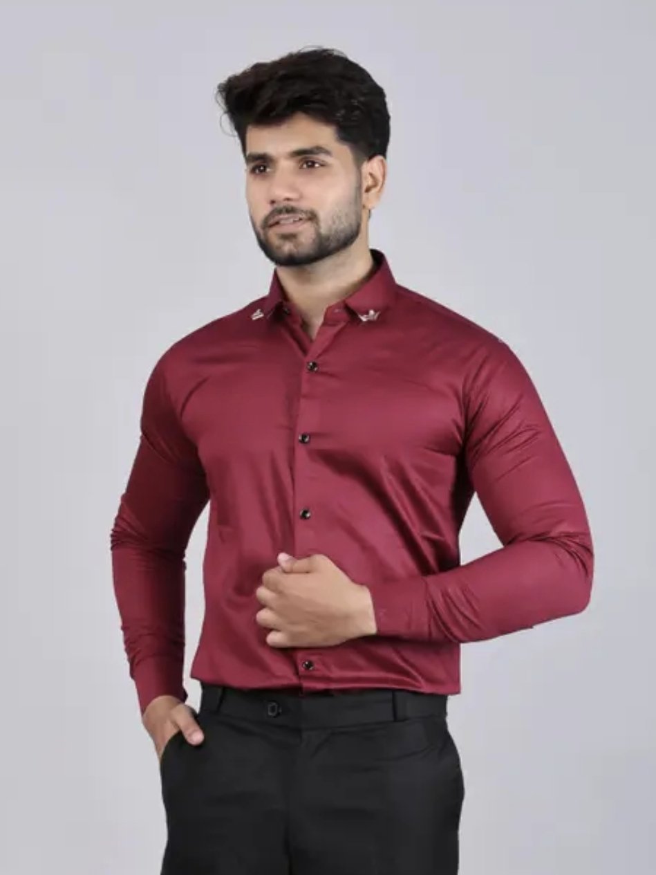 Men's spread collar satin party wear shirts - Image 19