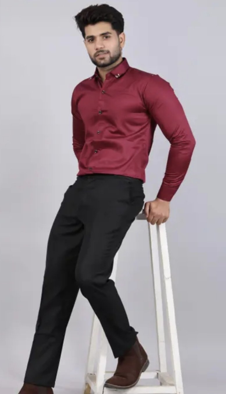 Men's spread collar satin party wear shirts - Image 7