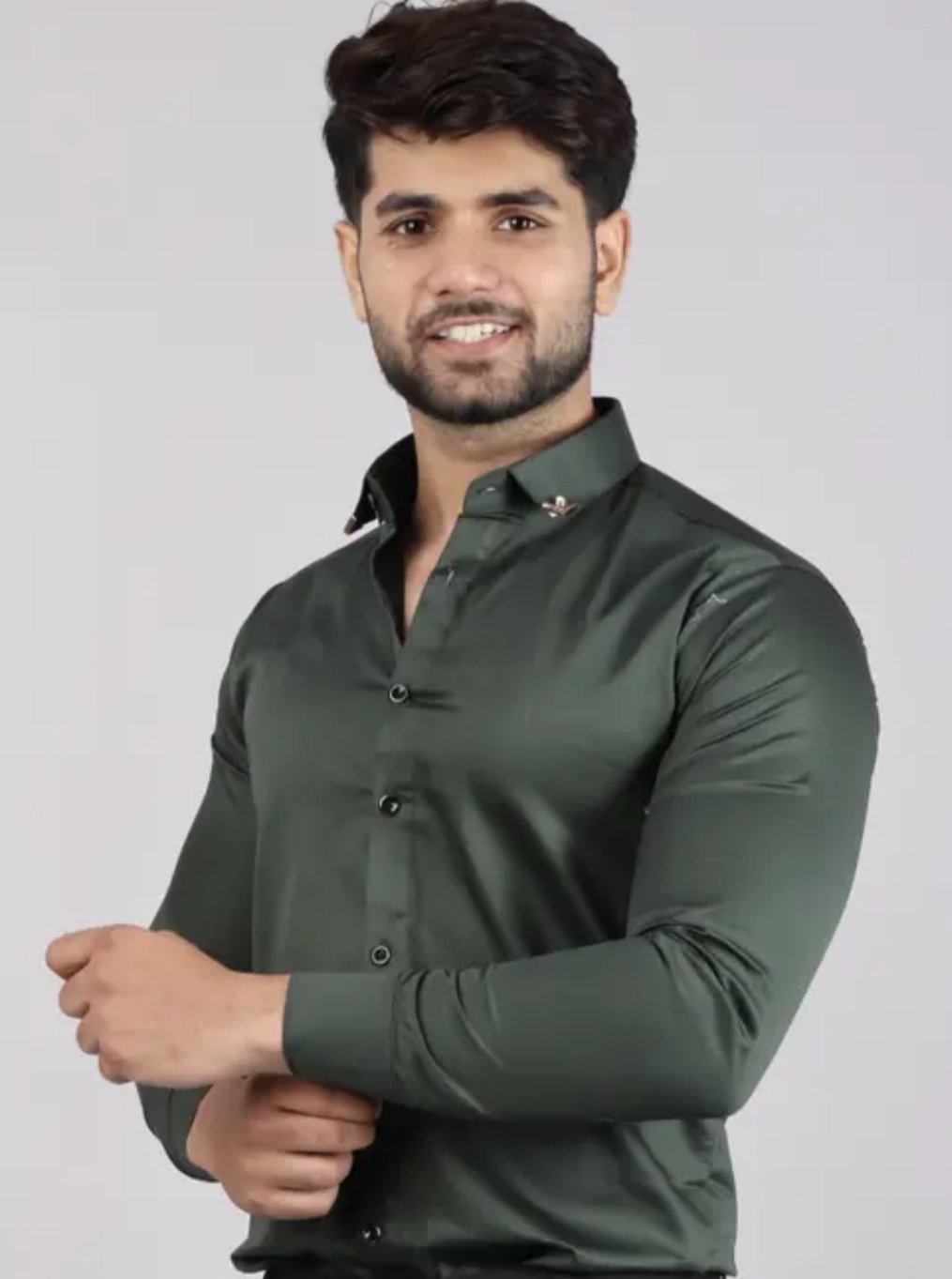 Men's spread collar satin party wear shirts - Image 13