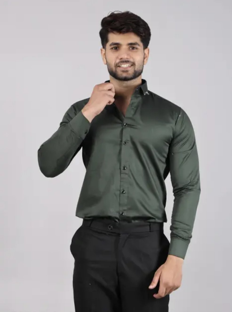 Men's spread collar satin party wear shirts - Image 29