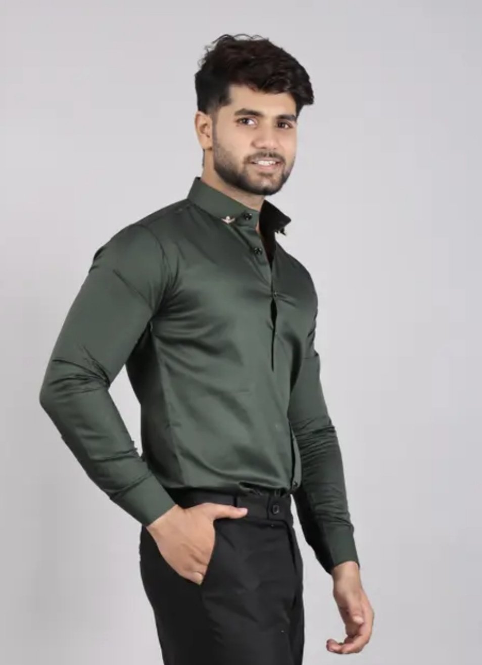 Men's spread collar satin party wear shirts - Image 18