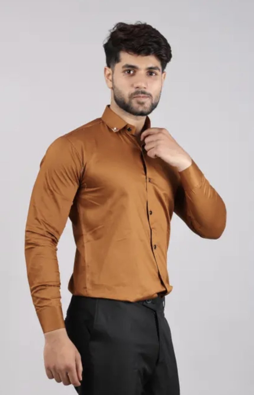 Men's spread collar satin party wear shirts - Image 30