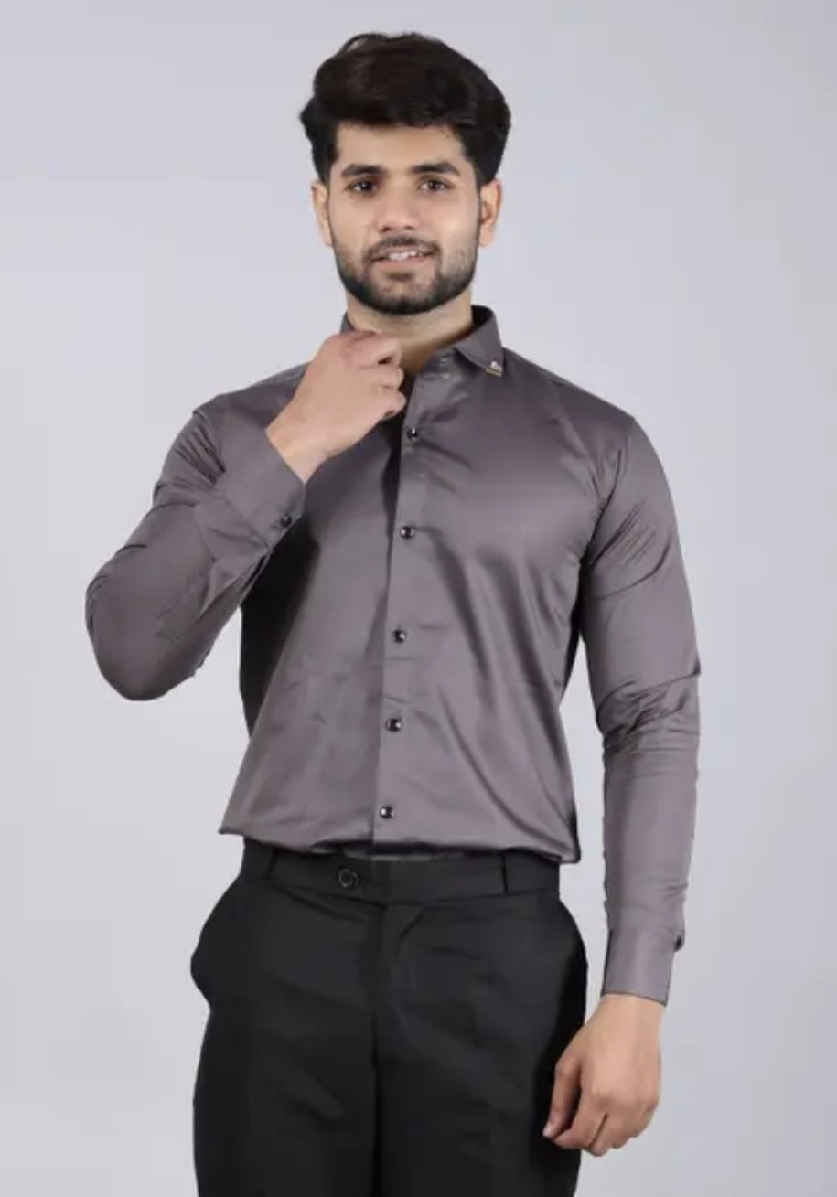 Men's spread collar satin party wear shirts - Image 4