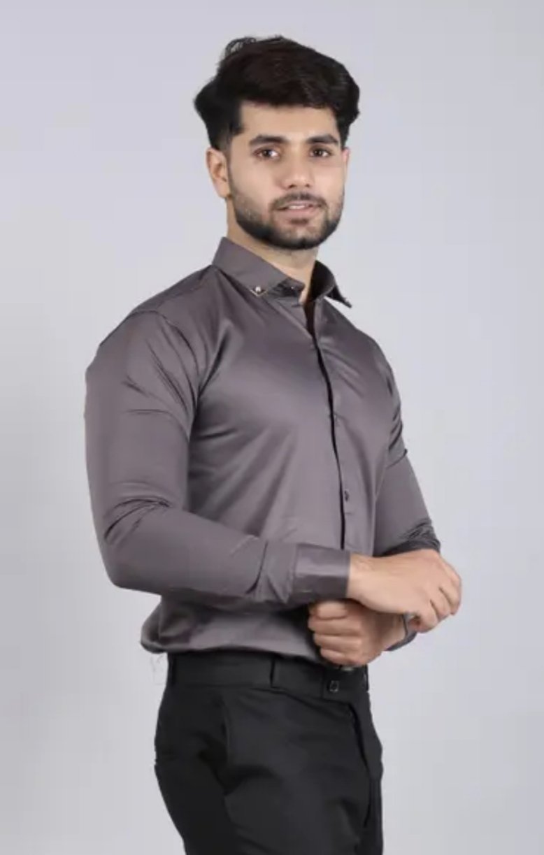 Men's spread collar satin party wear shirts - Image 33