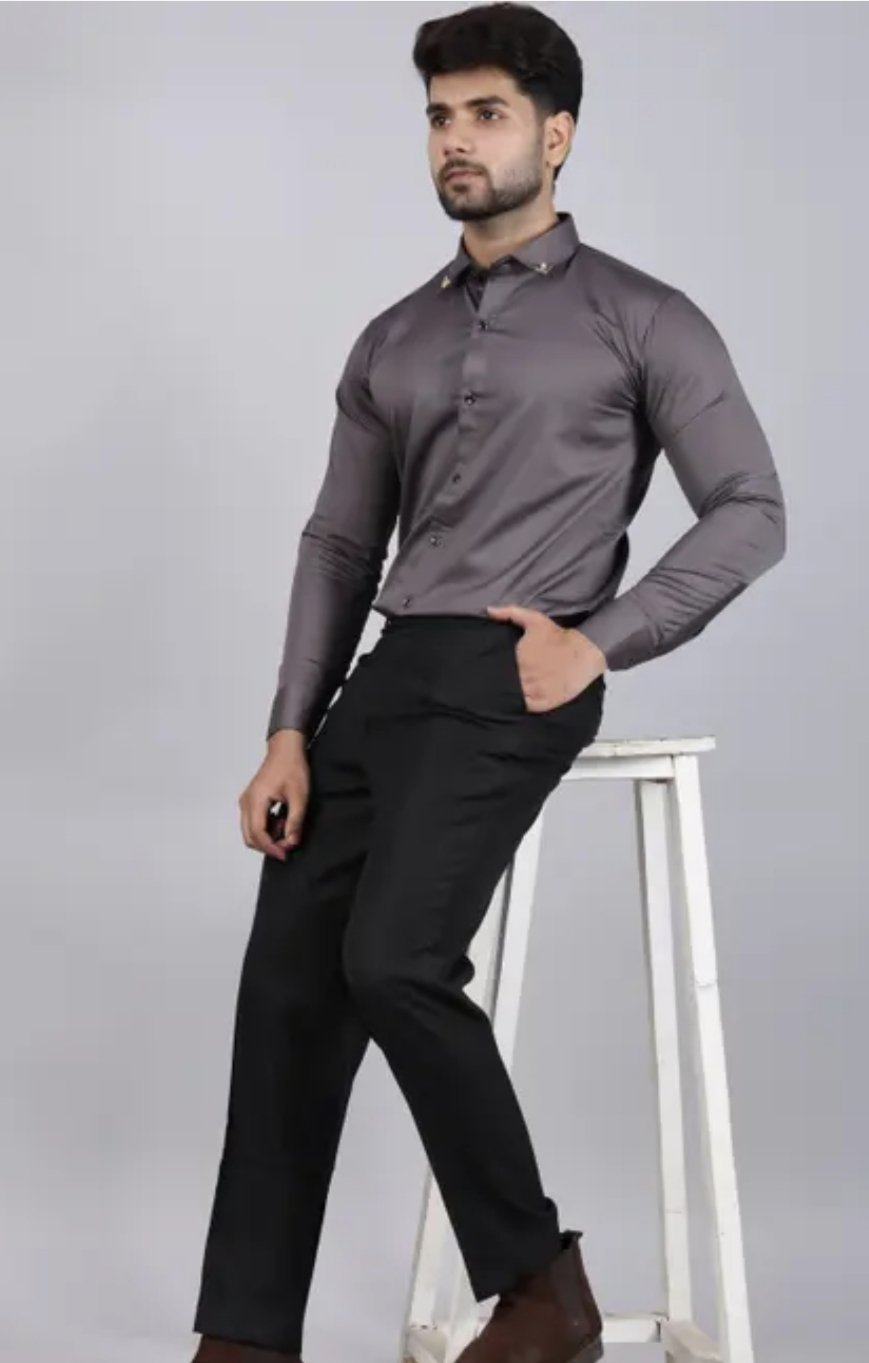 Men's spread collar satin party wear shirts - Image 8