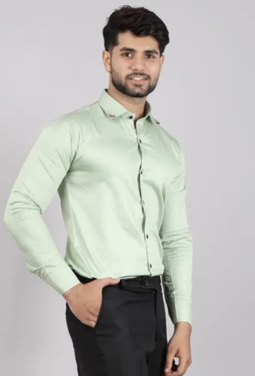 Men's spread collar satin party wear shirts - Image 28