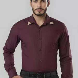 Men's spread collar satin party wear shirts